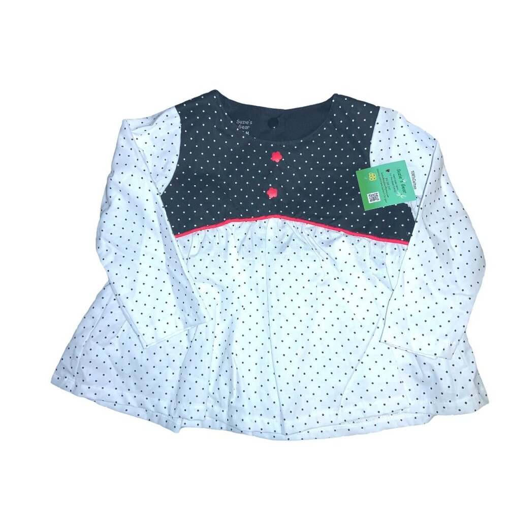 Polka Dot Girls Long Sleeve Top and Pants Set Black and White Size 18 Months - Picture 4 of 15